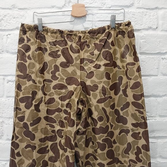 STEARNS PVC Pants Men 34 Medium Brown Duck Camouflage Waders Dry Wear Waterproof - Picture 2 of 9